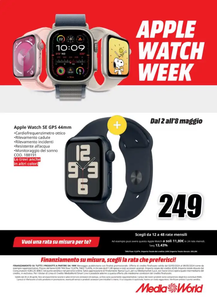 Ecco MediaWorld con il nuovo volantino Apple Watch Week dedicato agli smartphone di ultima generazione: sfoglia le nuove offerte online.