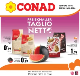 Sfoglia il contenuto: Volantino Conad 11-24 agosto 2026