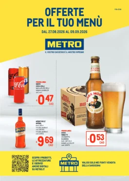 Sfoglia il contenuto: Metro – Sardegna offerte per il tuo menù dal 27 agosto al 9 settembre 2026