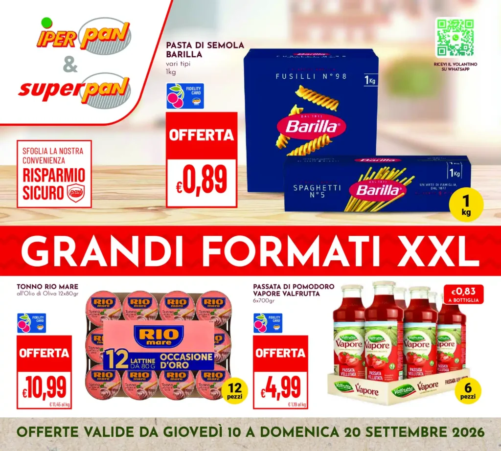 Sfoglia il contenuto: Pan GRANDI FORMATI XXL dal 10 settembre
