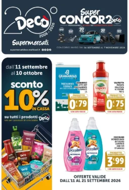 Volantino Decò – Multicedi – Supermercati Puglia offerte e Super Concorso 20 anni dal 11 settembre