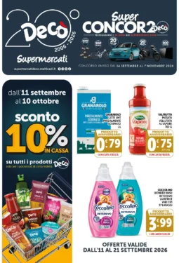 Volantino Decò – Multicedi – Supermercati Abruzzo offerte e Super Concorso 20 anni dal 11 settembre