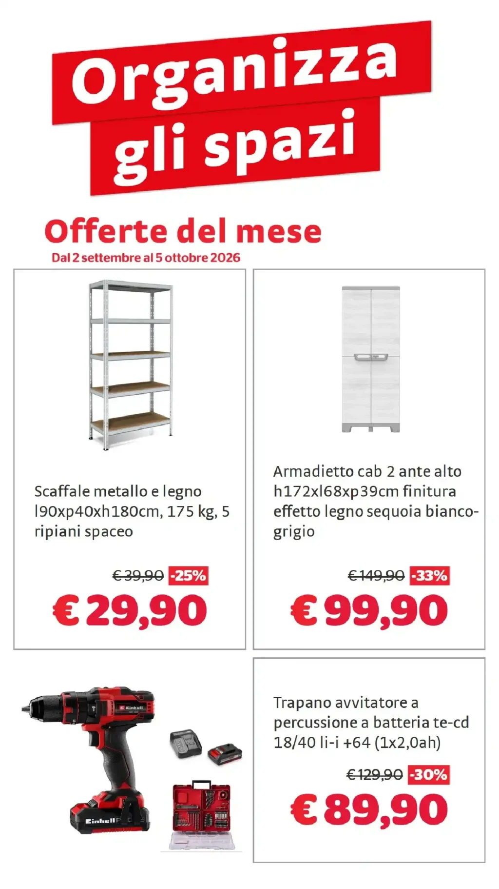 Sfoglia il contenuto: Bricocenter Offerte del mese dal 2 settembre