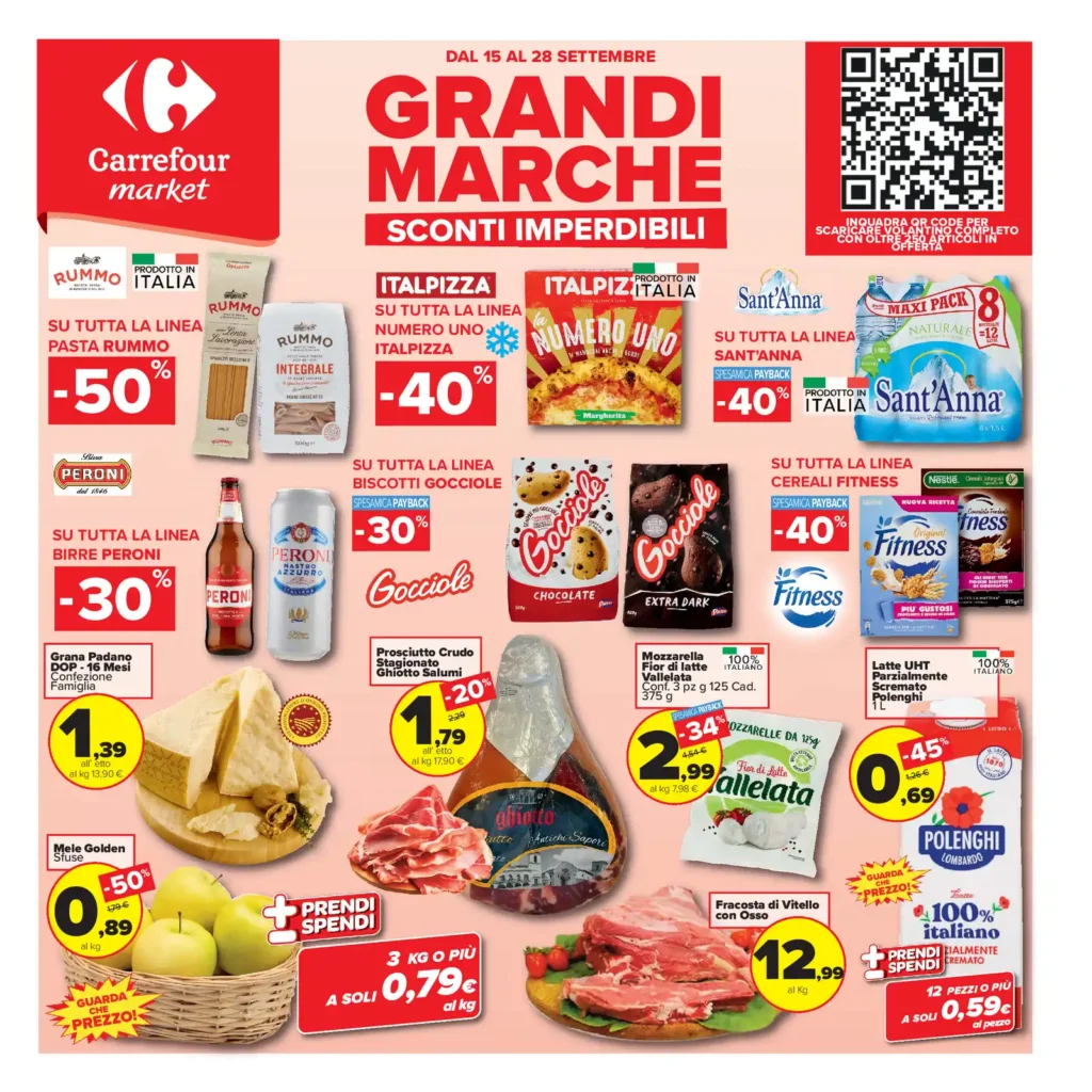 Sfoglia il contenuto: Volantino Carrefour Market GRANDI MARCHE dal 15 settembre