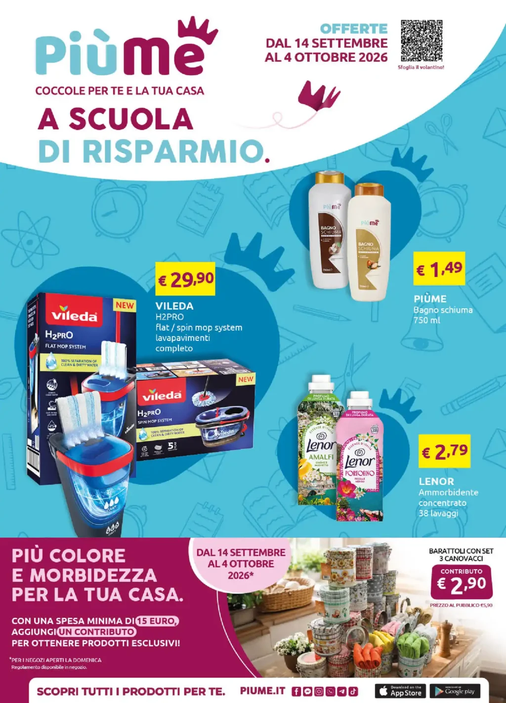Sfoglia il contenuto: Volantino Piùme – Marche, Umbria, Lazio e San Marino offerte dal 14 settembre al 4 ottobre 2026