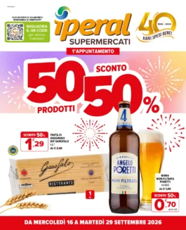 Sfoglia il contenuto: Iperal – Brianza 50% di sconto su 50 prodotti dal 16 settembre