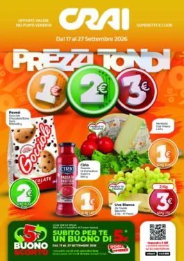 Sfoglia il contenuto: Volantino Crai – AMA Superette/Cuor Sud offerte dal 17 al 27 settembre 2026