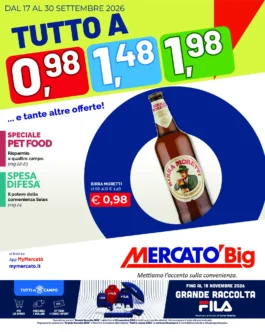 Sfoglia il contenuto: Mercatò – Big – Alba e Bra Big – Tutto a 0,98, 1,48 e 1,98 euro dal 17 settembre