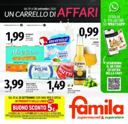 Famila – Nord Est UN CARRELLO DI AFFARI dal 17 settembre