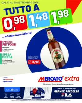 Sfoglia il contenuto: Volantino Mercatò – Extra – rete dal 17 al 30 settembre 2026