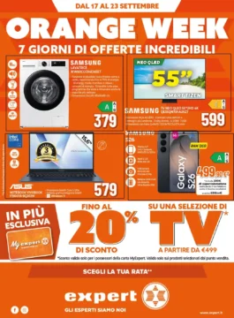 Sfoglia il contenuto: Volantino Expert – DG Group Orange Week dal 17 settembre