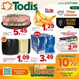 Volantino Todis – Campania Calabria Pescheria Settimana promozioni dal 17 settembre