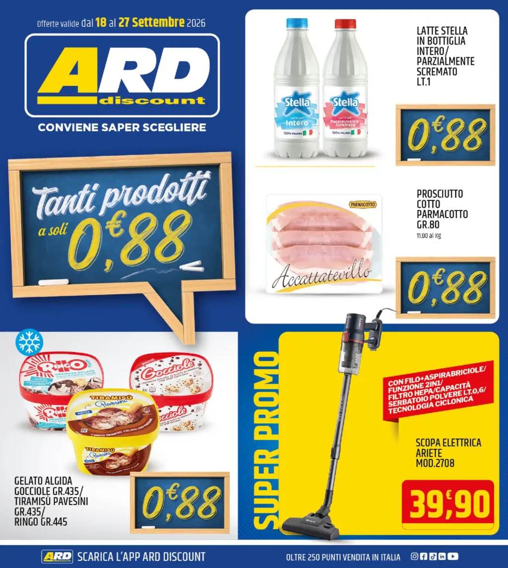Sfoglia il contenuto: Volantino Ard Discount: Super Promo dal 18 al 27 settembre 2026