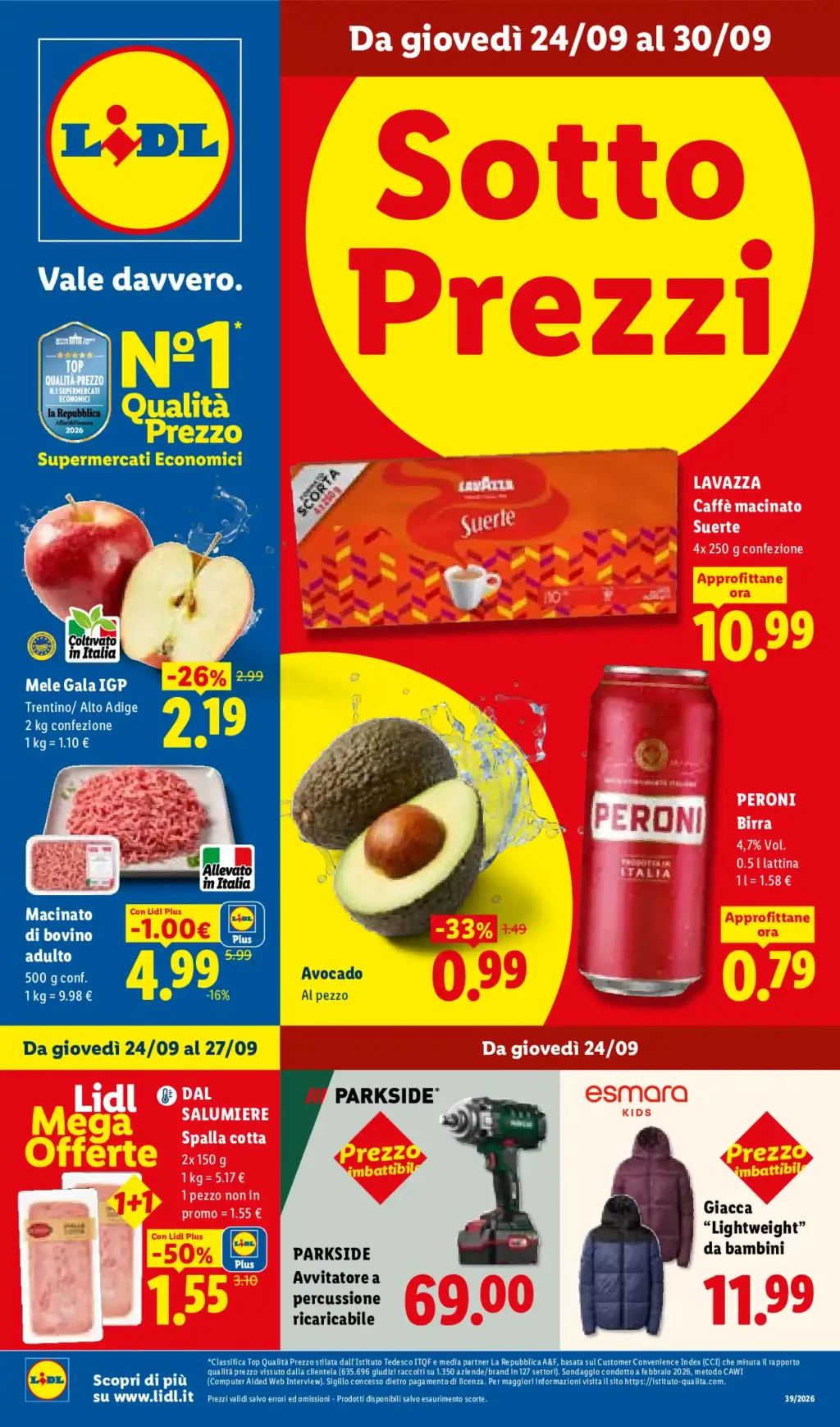 Sfoglia il contenuto: Volantino Lidl – nazionale Sotto Prezzi dal 24 settembre