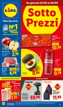 Sfoglia il contenuto: Volantino Lidl – nazionale Sotto Prezzi dal 24 settembre