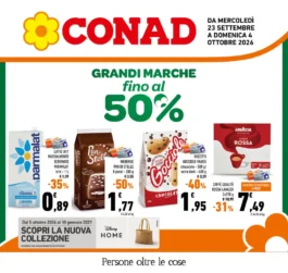 Volantino Conad – Calabria PAC Grandi Marche fino al 50% dal 23 settembre