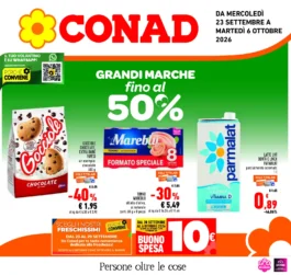 Conad – Lazio Nord / Viterbese – Conad Nord Ovest GRANDI MARCHE: fino al 50% dal 23 settembre