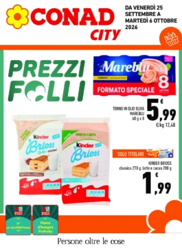 Conad City – Abruzzo/Molise/Marche Sud PAC PREZZI FOLLI dal 25 settembre