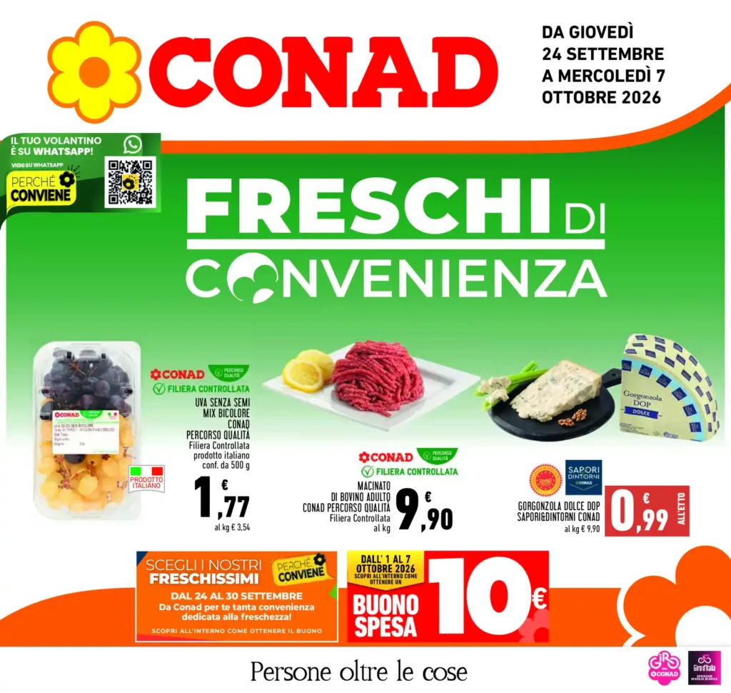 Sfoglia il contenuto: Volantino Conad – Liguria + Piemonte Sud – Conad Nord Ovest Freschi di convenienza dal 24 settembre