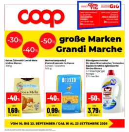 Coop Trentino – Koop Consum fascia B Große Marken / Grandi Marche dal 10 settembre