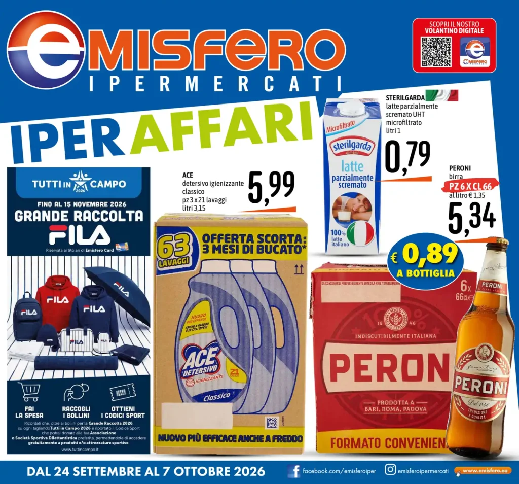 Sfoglia il contenuto: Volantino Emisfero Ipermercati – Emisfero – Rete principale dal 24 settembre