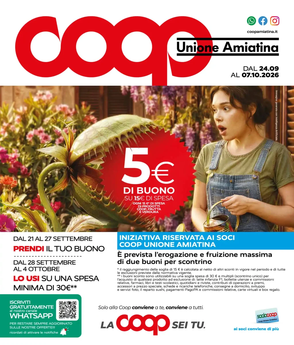 Sfoglia il contenuto: Volantino Coop Unione Amiatina: offerte dal 24 settembre al 7 ottobre 2026
