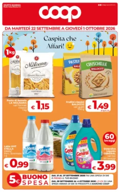 Sfoglia il contenuto: Volantino Coop – Gruppo Radenza standard Caspita che Affari! dal 22 settembre