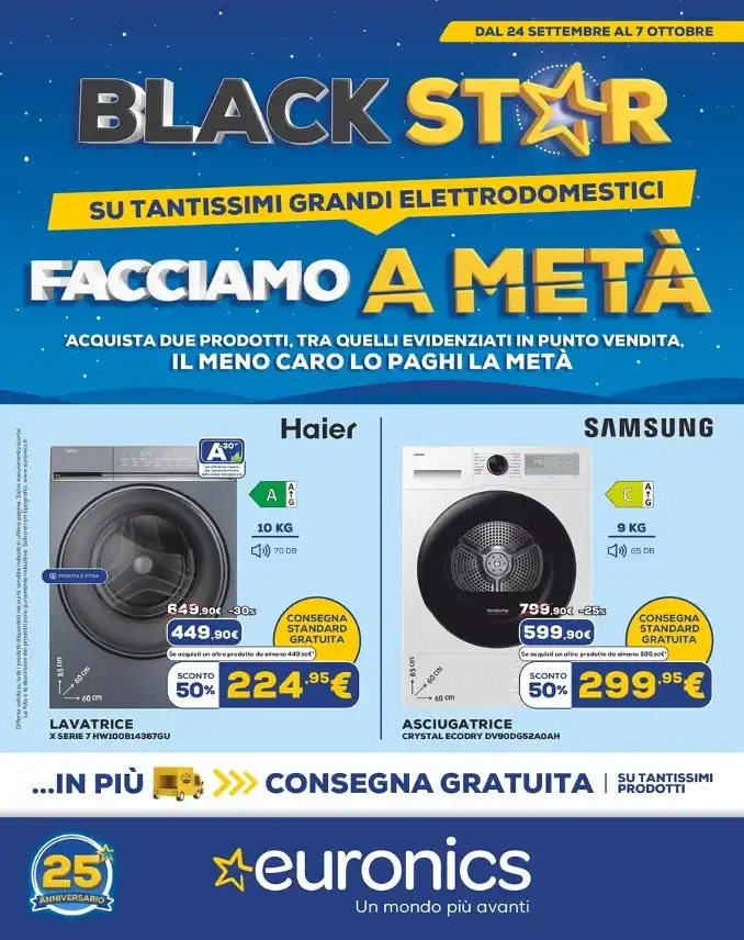 Sfoglia il contenuto: Volantino Euronics – CDS Black Star dal 24 settembre