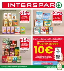 Volantino Interspar – Nord – Trentino grandi offerte dal 24 settembre al 7 ottobre 2026