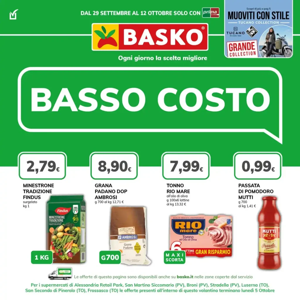 Sfoglia il contenuto: Basko BASSO COSTO dal 29 settembre