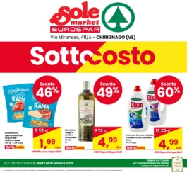 Eurospar – Nord – Chirignago Sottocosto: offerte dall’1 al 10 ottobre 2026 dal 1 ottobre