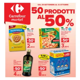 Carrefour Market: 50 prodotti al 50% dal 29 settembre