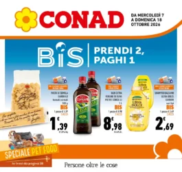 Conad – Umbria PAC BiS Prendi 2, Paghi 1 dal 7 ottobre