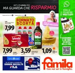 Sfoglia il contenuto: Famila – Nord Est Ma guarda che RISPARMIO dal 1 ottobre