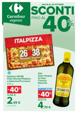 Sfoglia il contenuto: Carrefour Express: sconti fino al 40% dal 8 ottobre