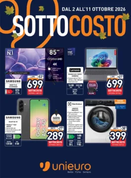 Sottocosto Unieuro dal 2 ottobre