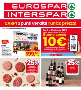 Volantino Interspar – Nord – Carpi offerte dall’8 al 21 ottobre 2026 dal 8 ottobre
