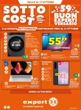 Sfoglia il contenuto: Volantino Expert – DG Group Sottocost: offerte dall’8 al 21 ottobre 2026 dal 8 ottobre
