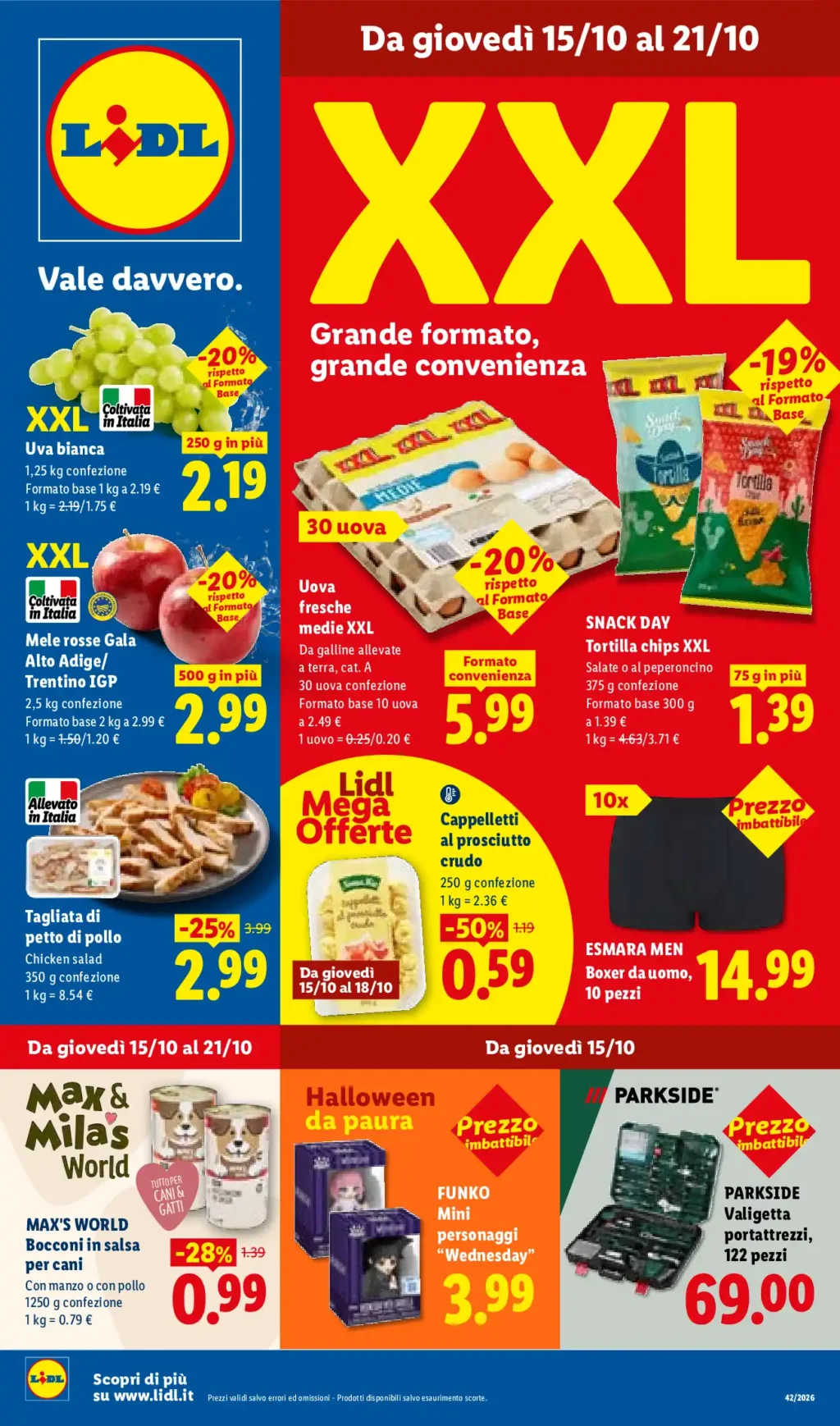 Sfoglia il contenuto: Lidl – nazionale XXL Mega Offerte dal 15 ottobre