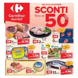 Carrefour Market: sconti fino al 50% dal 13 ottobre