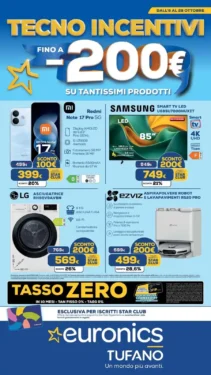 Sfoglia il contenuto: Euronics – TUFANO Tecno Incentivi dal 8 ottobre
