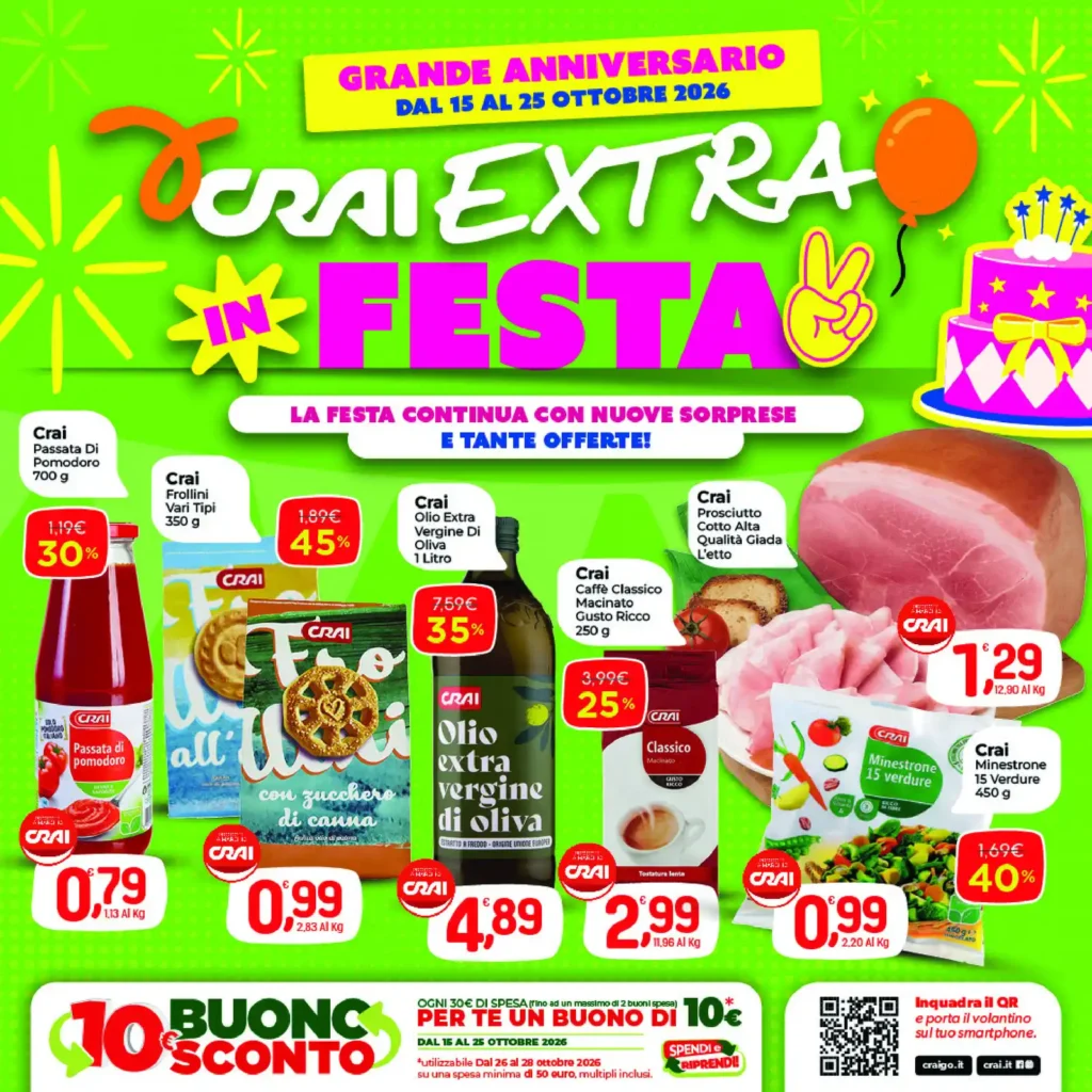 Sfoglia il contenuto: Crai – AMA Extra Nord Extra in Festa dal 15 ottobre