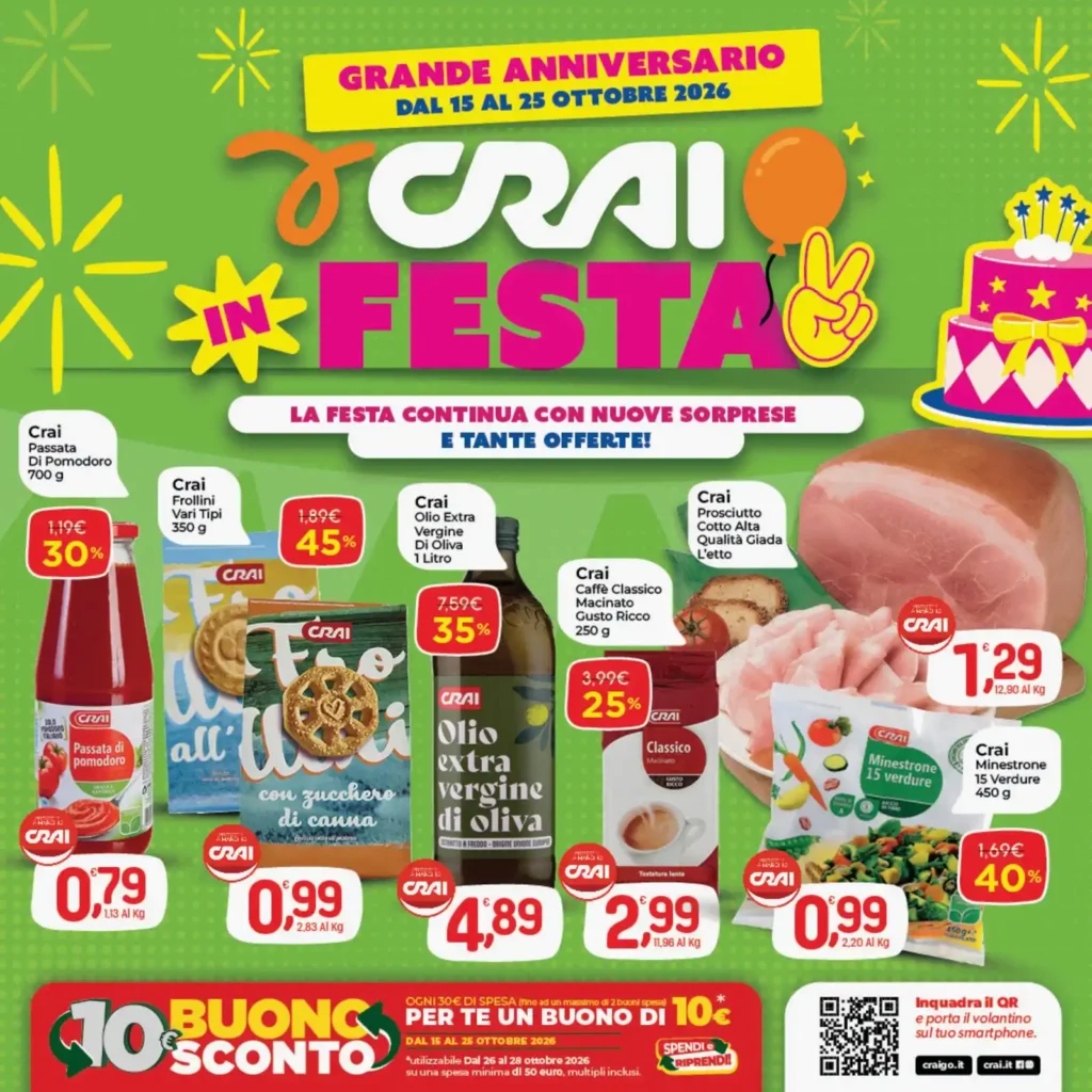 Sfoglia il contenuto: Crai – AMA Supermercato Sud in festa dal 15 ottobre