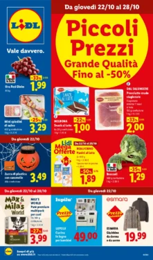 Sfoglia il contenuto: Volantino Lidl – nazionale Piccoli Prezzi Grande Qualità dal 22 ottobre