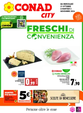 Volantino Conad City – Lazio Nord/Viterbo CNO Freschi di convenienza dal 21 ottobre