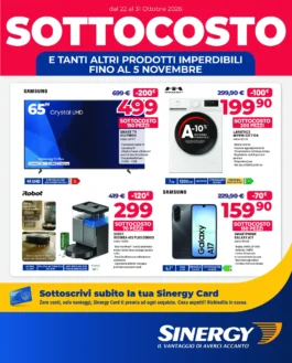 Sfoglia il contenuto: Sinergy SOTTOCOSTO dal 22 ottobre