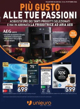 Unieuro PIÙ GUSTO ALLE TUE PASSIONI dal 12 ottobre