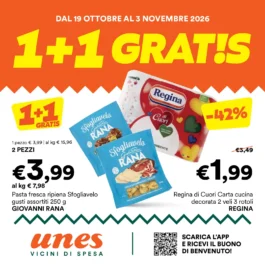 Unes – P17 Franchising 1+1 GRATIS! dal 19 ottobre