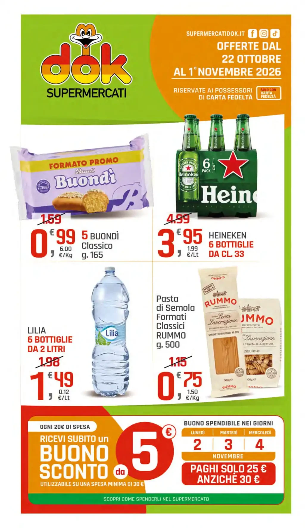 Sfoglia il contenuto: Volantino DOK Supermercati – DOK – Calabria Offerte dal 22 Ottobre al 1 Novembre 2026