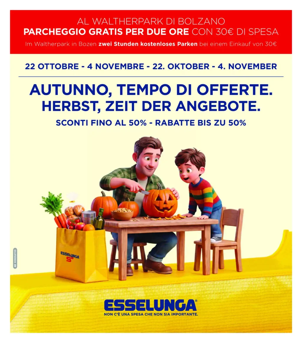 Sfoglia il contenuto: Volantino Esselunga – Bolzano locale Autunno, tempo di offerte dal 22 ottobre